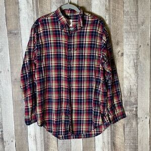 Brooks Brothers Flannel Cotton Plaid Mens Button Down Shirt